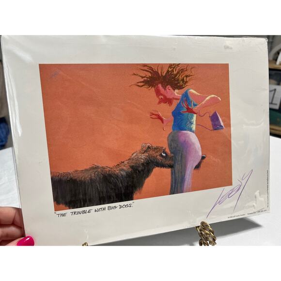 Jeff Leedy Studios " The Trouble With Dogs" 9x12 Signed Print - Picture 5 of 5